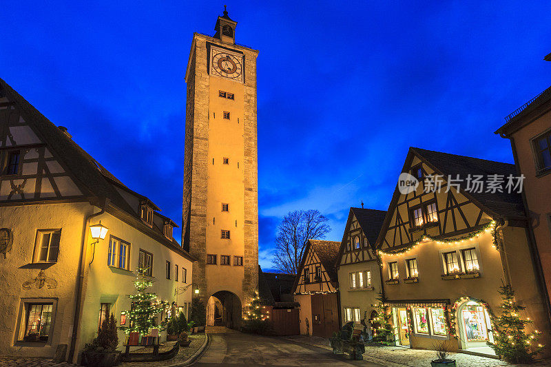 Rothenburg ob der Tauber 在圣诞节，德国